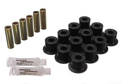 Energy Suspension - Energy Suspension 6.2102G Front/Rear Polyurethane Leaf Spring Bushing Set Black