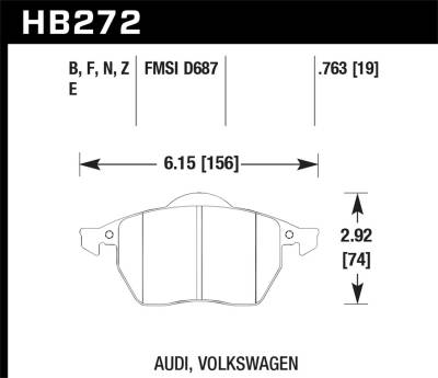 Hawk Performance - Hawk Performance Blue 9012 Motorsports Brake Pads HB272E.763