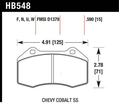 Hawk Performance - Hawk Performance HB548B.590 HPS 5.0 Disc Brake Pad for 4C Cobalt HHR MX-5 Miata