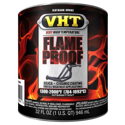 VHT - VHT SPB102 Flameproof Coating Flat Black Quart 32 Fluid Oz