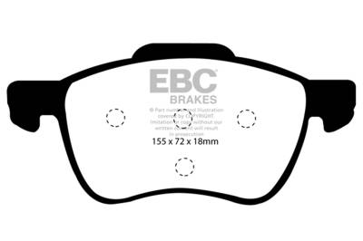 EBC Brakes - EBC Brakes DP31229C Redstuff Ceramic Low Dust Brake Pads for S60 S80 V70 XC70