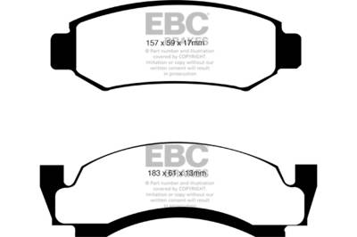 EBC Brakes - EBC Brakes DP61261 6000 Series Greenstuff Truck/SUV Brakes Disc Pads