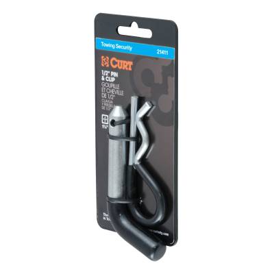 CURT - CURT 21411 1/2" Hitch Pin 1-1/4" Receiver Zinc w/Rubber Grip Packaged