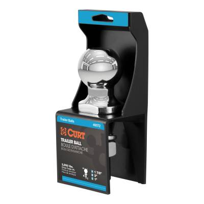 CURT - CURT 40072 1-7/8" Trailer Ball 1" x 3" Shank 3500 lbs Chrome Packaged