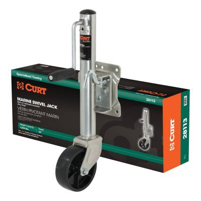 CURT - CURT 28113 Marine Jack w/6" Wheel 1200 lbs 10" Travel Packaged