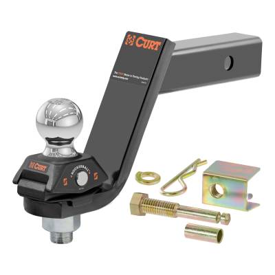 CURT - CURT 45144 RockerBall Cushion Hitch w/2" Ball 2" Shank 7500 lbs 5" Drop