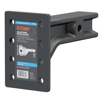 CURT - CURT 48348 Adjustable Pintle Mount 2.5" Shank 20000 lbs 7-1/4" High 10-3/4" Long