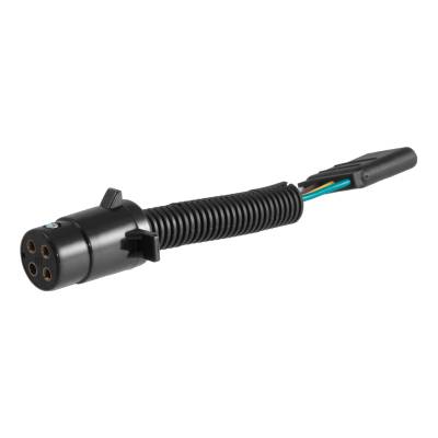 CURT - CURT 57224 Electrical Adapter 4-Way Round Vehicle To 4-Way Flat Trailer