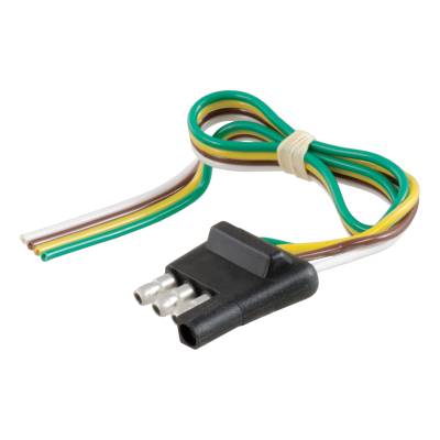 CURT - CURT 58030 4-Way Flat Connector Plug w/12" Wires Trailer Side