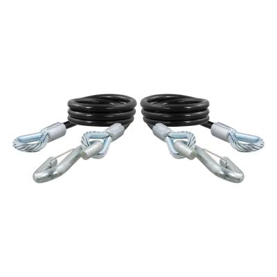CURT - CURT 80176 44" Safety Cables w/2 Snap Hooks 7500 lbs Vinyl-Coated 2-Pack
