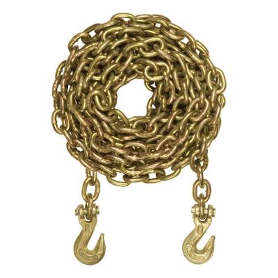 CURT - CURT 80307 20' Transport Binder Safety Chain w/2 Clevis Hooks 18.8k Yellow Zinc