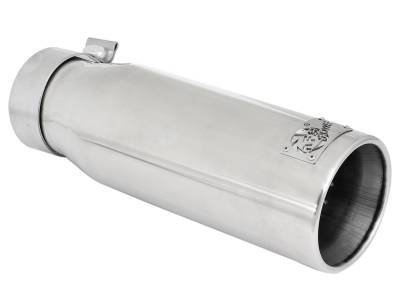 aFe Power - aFe 49-92043-P Stainless Steel Exhaust Tip 3" Inlet x 4" Out 12" L Bolt-On Pol