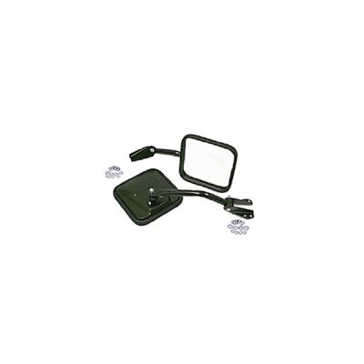 Rugged Ridge - Rugged Ridge 11001.03 Side Mirrors w/Convex Glass Black for 55-86 Jeep CJ
