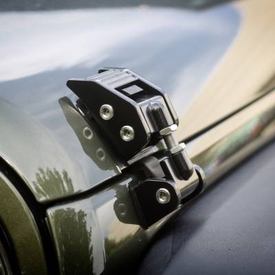 Rugged Ridge - Rugged Ridge Adjustable Aluminum Hood Catch Kit Black for Wrangler JK 11210.11