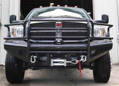 Fab Fours - Fab Fours DR03-S1060-1 Black Steel Front Ranch Bumper for RAM 2500/3500