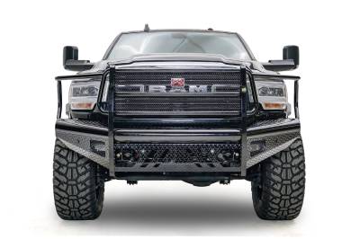 Fab Fours - Fab Fours DR19-S4460-1 Black Steel Front Bumper for 19-22 2500/3500