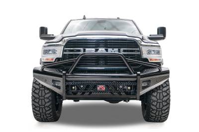 Fab Fours - Fab Fours DR19-S4462-1 Black Steel Front Bumper for 19-22 2500/3500