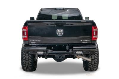 Fab Fours - Fab Fours DR19-T4450-1 Black Steel Rear Bumper for 19-22 2500/3500