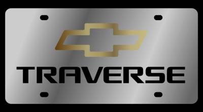 Eurosport Daytona - Eurosport Daytona 1374-1GB Stainless License Plate Traverse Bowtie Logo