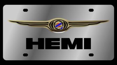 Eurosport Daytona - Eurosport Daytona 1464-1 Stainless License Plate Chrysler Hemi Logo for Chrysler
