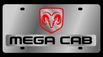Eurosport Daytona - Eurosport Daytona 1468-1 Stainless License Plate Mega Cab Logo for Dodge