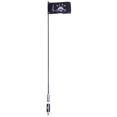 5150 Whips - 5150 Whips 36" Black Safety Day Whip w/Magnet Mount & Flag-Each