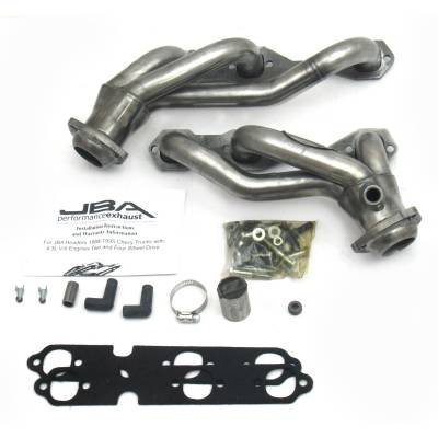 JBA Racing Headers - JBA Headers 1840S 1.5" SS Shorty Headers Raw for 88-95 GM Full Size Truck 4.3L