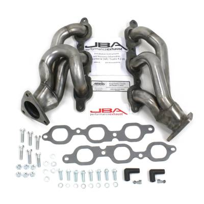 JBA Racing Headers - JBA Headers 1842S-10 1-5/8" SS Shorty Headers Raw for 14-20 GM Truck 4.3L V6