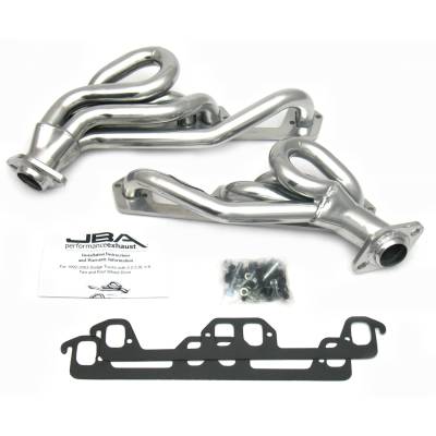 JBA Racing Headers - JBA 1945S-1JS 1.5" SS Shorty Headers Ceramic for 96-03 Ram/Dakota/Durango
