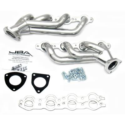 JBA Racing Headers - JBA 1850S-3JS 1-5/8" SS Shorty Headers Silver Ceramic for 03-06 GM/Hummer 6.0L