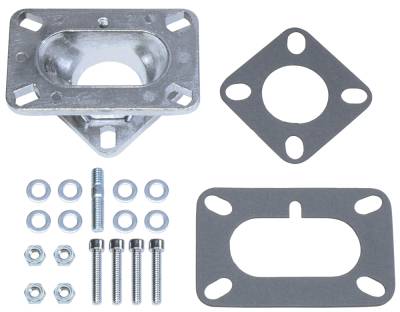 Trans-Dapt Performance - Trans-Dapt 2025 1.625" 2BBL Carb to 1BBL Manifold Carburetor Adapter Cast Alu