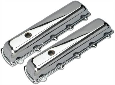 Trans-Dapt Performance - Trans-Dapt 9391 Chrome Plated Steel Valve Cover Short for 64-88 Olds 330-455