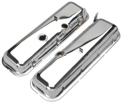 Trans-Dapt Performance - Trans-Dapt 9503 OEM Reproduction Chrome Valve Cover Short 65-72 BB Chevy 396-502