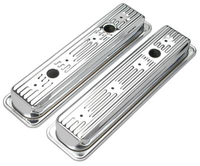 Trans-Dapt Performance - Trans-Dapt 9702 Chrome Traditional Design Valve Covers 87-99 Chevy 5.0/5.7L