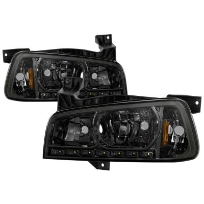 Spyder Auto - xTune Auto 5017642 Crystal Headlights Chrome/Smoked for 06-10 Charger