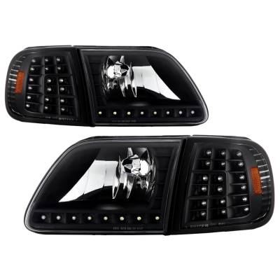 Spyder Auto - xTune Auto 5014184 Front Headlight Kit Black/Clear for 97-03 Expedition/F150