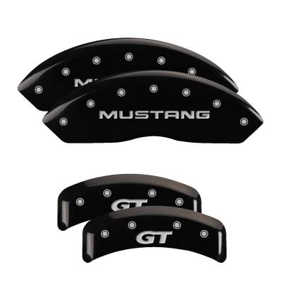 MGP Caliper Covers - MGP Caliper Covers 10095SMG1BK Front/Rear Gloss Black for 99-04 Ford Mustang