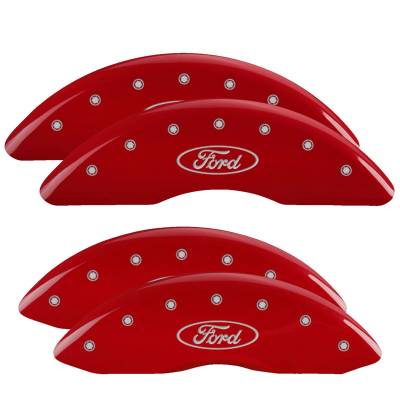 MGP Caliper Covers - MGP Caliper Covers 10235SFRDRD Front/Rear Red for 13-23 Ford F250/F350 Superduty