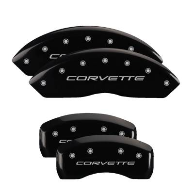 MGP Caliper Covers - MGP Caliper Covers 13007SCV5BK F/R Gloss Black for 97-04 Chevy Corvette
