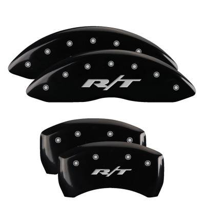 MGP Caliper Covers - MGP Caliper Covers 12181SRT1BK Front/Rear 4pc Gloss Black for Challenger/Charger