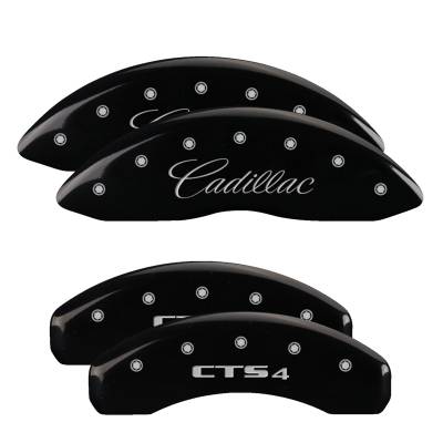 MGP Caliper Covers - MGP Caliper Covers 35011SCT4BK Front/Rear Gloss Black for 08-13 Cadillac CTS