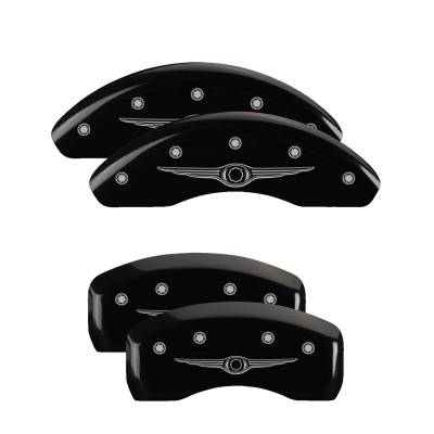 MGP Caliper Covers - MGP Caliper Covers 32013SCW1BK Front/Rear 4pc Gloss Black for PT Cruiser