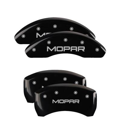 MGP Caliper Covers - MGP Caliper Covers 42013SMOPBK Front/Rear Gloss Black for 14-23 Jeep Cherokee