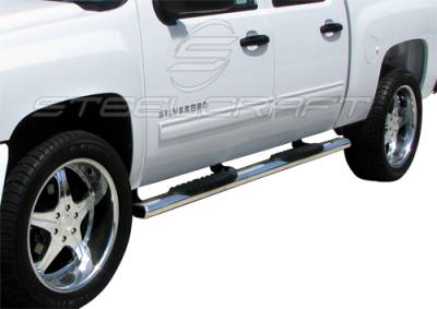 Steelcraft - Steelcraft 402229 5" Stainless Oval Side Bar for 01-14 Silverado/Sierra Crew Cab