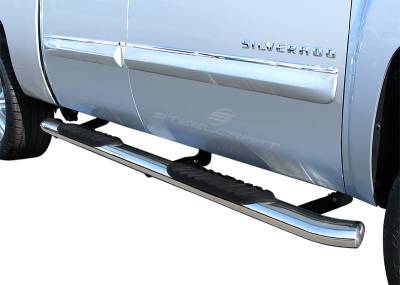 Steelcraft - Steelcraft 402229P 5" SS Oval Side Bar 01-14 Chevy Silverado/Sierra Crew Cab