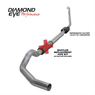 Diamond Eye Performance - Diamond Eye K5314A-RP 5" Turbo-Back w/o Muffler Exhaust Aluminized 94-97.5 Ford