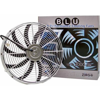 Zirgo High Performance - Zirgo ZIRZFBC16S 16" Chrome 3000 FCFM High Performance Blu Cooling Fan
