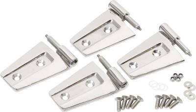 Kentrol - Kentrol 30575 Polished Silver 4PC Door Hinge Set for 07-18 Jeep Wrangler JK 2DR