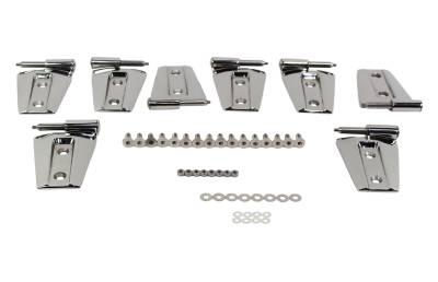 Kentrol - Kentrol 30576 Polished Silver Door Hinge Set 8pc for 07-18 Jeep Wrangler JK 4DR