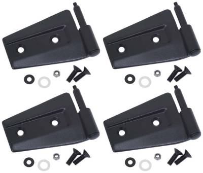 Kentrol - Kentrol 80575 Textured Black Door Hinge Set 4Pc for 07-18 Jeep Wrangler JK 2DR